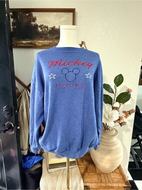 Mickey Unlimited Blue Crewneck Sweatshirt - Colorful Logo Tag